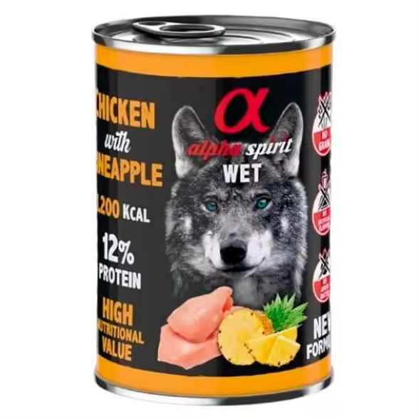 Alpha Spirit Pollo con Piña Perro Latas  Comida Húmeda para PerrosAlpha Spirit Pollo con Piña - 1