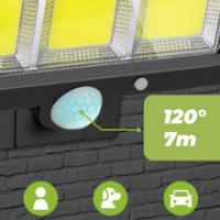 Luz Solar Exterior con Sensor de Movimiento 120 LED COB Impermeable IP65 Lámpara Solares con 5M de Cable, 3 Modos, 120º lluminación, Focos Solares Luces de Seguridad para Jardín Garaje / Sótano / Jardín / Patio - details 6