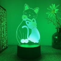 Luz Nocturna 3D Animal Gato León Rey Interruptor USB Toque Colorido 16 Colores Nueva Creativa Ambiental Regalo De Navidad - details 2