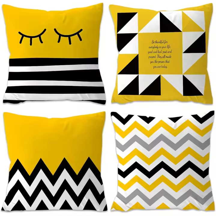 4 Pieces Super Soft Cushion Covers for Sofa and Bedside, Decorative Pillow Covers - 1
