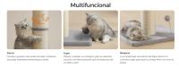 Feandrea Poste Rascador para Gatos, 85 cm de Alto, Gatos Medianos y Grandes, Poste Rascador de Sisal, Pompón de Muelle con Campana, Gris Paloma - details 1