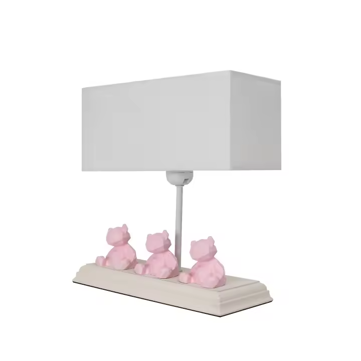 Lámpara de sobremesa WELLHOME con Estructura de MDF color Rosa - 1