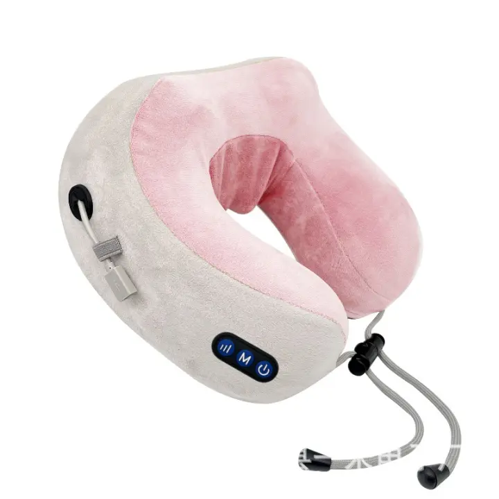 Ajustable en forma de U almohada de masaje cervical cuadrado con función de calefacción, se puede utilizar durante mucho tiempo, espuma de algodón con memoria, le permiten relajarse, la calidad de los regalos del Día del Padre - 1