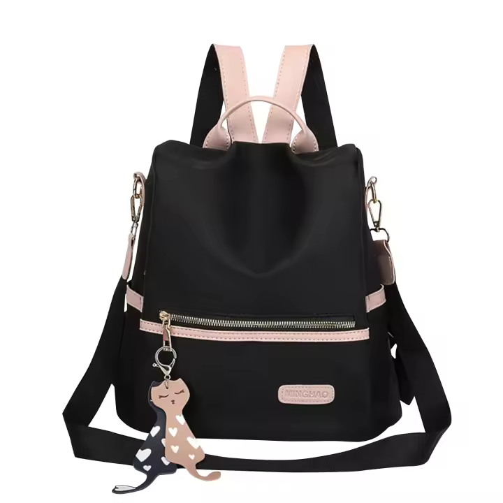 Mochila casual para mujer impermeable de nylon multifuncional con gran capacidad y antirobo estilo escolar bolso de hombro - 1
