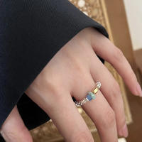 Anillo De Bambú De Jade Hetian Lácteo Platinado En Plata De Ley 925 Para Mujer Y Niña Regalo Joyería Vintage Irregular - details 6