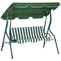 Outsunny Columpio de Jardín de 2-3 Plazas Balancín de Exterior con Toldo Ajustable en Ángulo Impermeable y Marco de Acero para Patio Balcón 170x110x153 cm - details 0