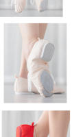 Unisex Canvas Ballet Jazz Shoes Lace up for Child and Adult Low Top Dance Shoes White Red Black Pink Camel Nude - details 8