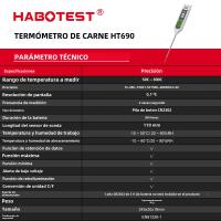 HABOTEST HT690 Termómetro Digital De Lectura Instantánea Para Carne Y Cocina Termómetro De Grilled BBQ Y Freído En Aceite - details 6