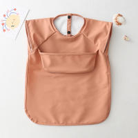 Baberos Para Bebés De Color Sólido Impermeables Con Bolsillo Para Niños Y Niñas Sin Mangas Adecuado Para Comidas Y Arte Ropa Infantil Esencial - details 4