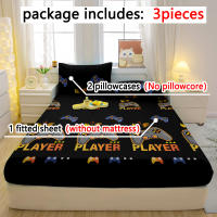 Juego De Sábanas De 3 Piezas Con Patrón De Juego Cartoon Mate Fundas Para Almohadas Y Funda De Sillón Para Dormitorio - details 1