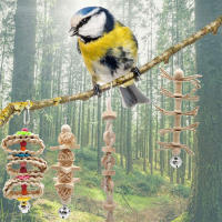 Juego De Juguetes Para Pájaros Periquito Con Swing Y Madera Conjunto De Suministros Para El Hogar Del Pájaro 8 Piezas - details 2