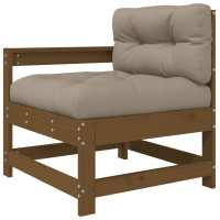 vidaXL Sillón de jardín con cojines madera maciza de pino Pino natural, Pino blanco, Pino gris Conjunto Terraza Muebles Jardín Exterior Juego de Muebles de jardín Mueble Jardín Exterior Muebles de Salon Exterior - details 1