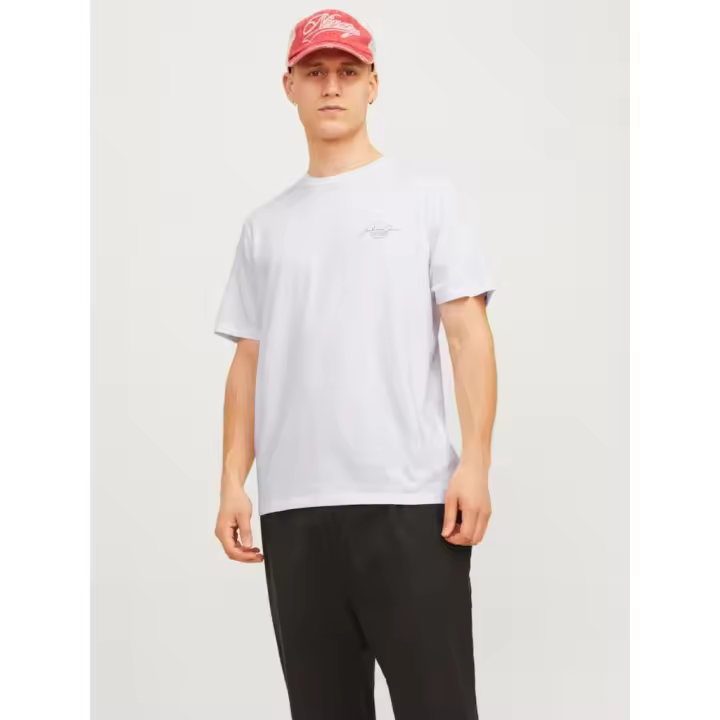 Jack & Jones Ferris Logo Pequeño Camiseta Manga Corta Color Blanco - Suave, Perfecto Para El Uso Diario - 1