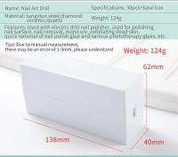 30Pcs Bits De Uñas Para Broca De Uñas Cerámica Diamante Cutícula Efile Carburo Eliminador Para Manicura Y Pedicura De Acrílico Gel En Salón O Hogar - details 13