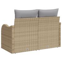 Sofá de jardín de 2 plazas vidaXL con almacenamiento y cojines Beige Poliratán - details 2