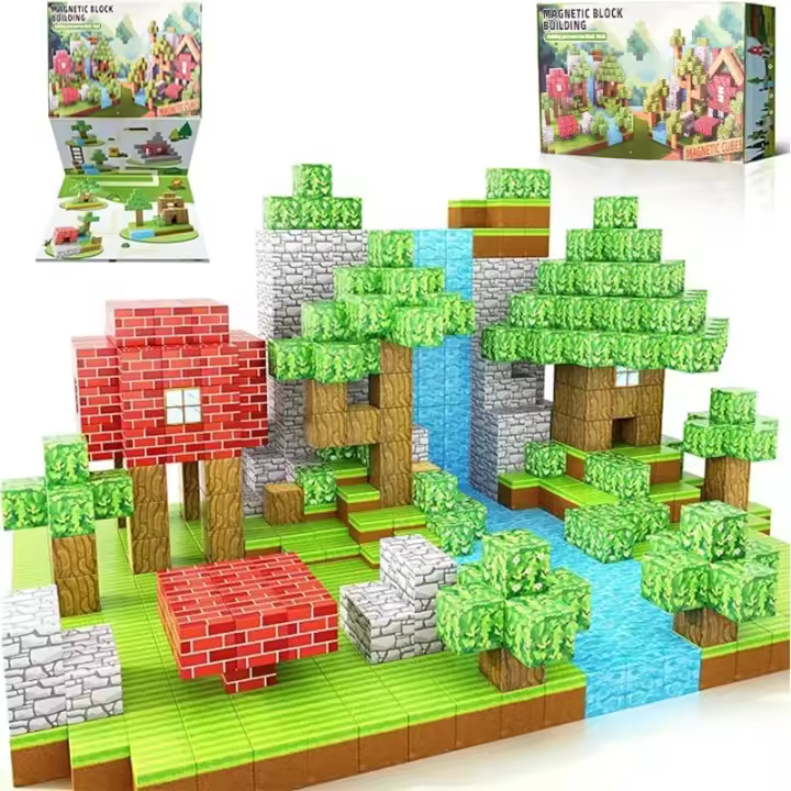Juego De Bloques Magnéticos 100pcs Para Niños Y Niñas Edad 3+ Juguetes Sensoriales De Construcción Para Regalos - 1