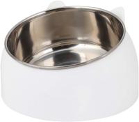 Tazón para mascotas, no tóxico, a prueba de óxido, alimentador de inclinación para mascotas y 15 grados (blanco) - details 1