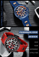 Reloj De Pulsera Deportivo MINI FOCUS Rojo Para Hombres Lujo Cronógrafo Cuarzo Con Correa De Silicona Manos Luminosas Fecha Resistente Al Agua - details 20