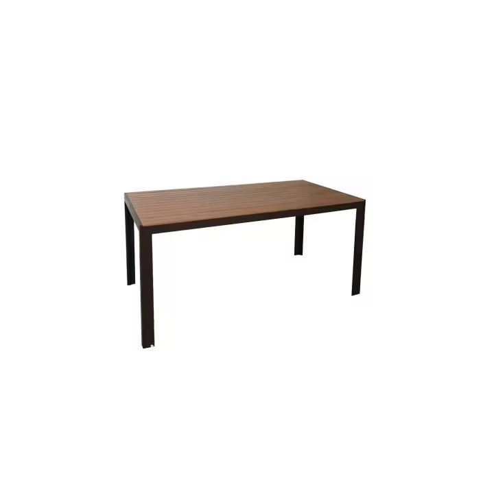 MESA JARDIN MOD. ORLANDO ALUM. IMITACION MADERA 160 cm  - DE SUINPLAS DECORACIONES - 1