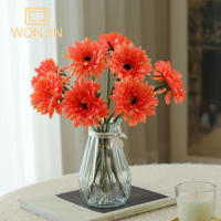 5PCS Decoración De Girasol Chrysanthemum Artificial Silken Colorido Small Daisy Arreglo Floral Para Casa Boda Estilo Girasol Gerbera - details 1