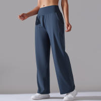 Pantalones Rectos De Pierna Ancha Para Mujer Casual Pantalones De Oficina Cintura Alta Holgados Para Danza Leggings Sin Costuras De Nylon - details 9