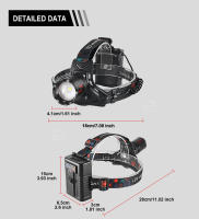 Linterna Frontal LED Ultra Potente 2025 Para Pesca Y Caza Con Luz Súper Brillante Y Alcance Largo Recargable Por USB Torch Frontal Para Senderismo Y Camping - details 4