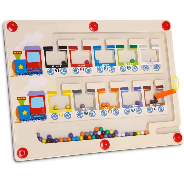 Laberinto magnético, juguete Montessori, juguete educativo para niños, laberinto magnético de colores y números, juguetes educativos para niños de 3 a 6 años, regalos - 1