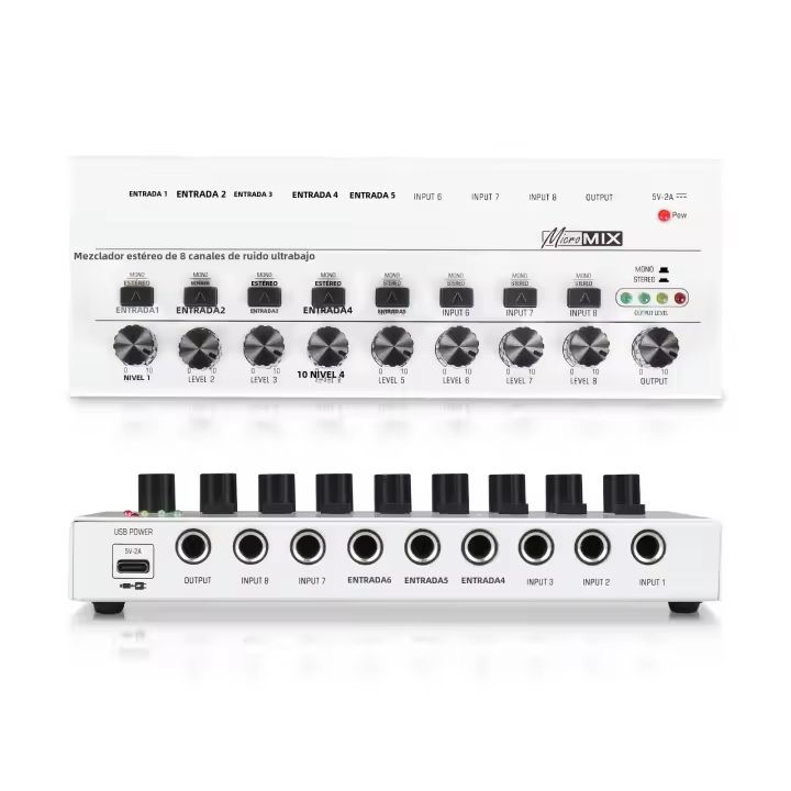 Mini Mixer G-MARK MIX8 Controlador De Mezclador Estéreo De 8 Canales Para Instrumentos Musicales Guitarra Micrófono Escenario - 1