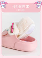 Zapatillas De Algodón Sanrio Para Niñas Auténticas Y Cálidas Con Forro De Terciopelo Antideslizante Zapatos De Algodón De Dibujos Animados Para Invierno - details 3