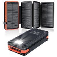 Cargador Solar Power Bank 26800mAh, Batería Externa con Doble Salida USB de 3,0 A y 4 Paneles Solares Plegables Cargador Portátil para Smartphone, Tablet y Más (Naranja) - details 2
