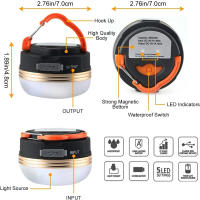 Lanterna De Camping LED Recargable De Alta Potencia Con Base Magnética Y Modos Trípode Para Exteriores Emergencias Senderismo - details 0