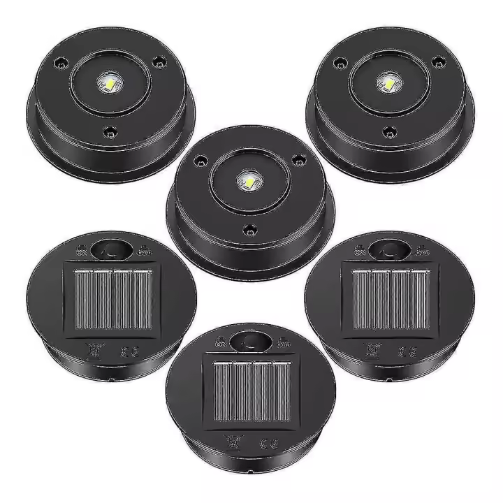 6 piezas de repuesto para luces solares, 7 piezas principales para linternas solares, panel solar LED, tapa de linterna, luces compatibles - 1