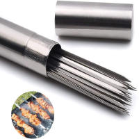 10/15/20Pcs Brochetas De Acero Inoxidable Para Barbacoa Reutilizables Herramientas De Cocina Para Camping Y Picnics Al Aire Libre - details 0
