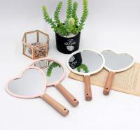 2PCS Espejo de Mano para maquillaje, Pequeño Espejo de mano de Madera portátil Espejo de tocador de viaje para helbres y Mujeres - details 2