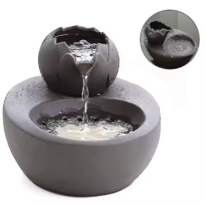 Fuente para Beber para Gatos, dispensador de Agua Silencioso y Silencioso para Gatos, Cerámica, Negro (,) TA [Kk] - 1