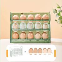 Caja De Almacenamiento Para Huevos De Gran Capacidad De La Cocina Organizador De Bandeja Multi-capas Portátil Con Apertura/ Cierra Conveniente - details 2