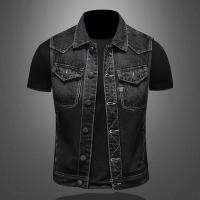 Chaleco De Motocicleta Estilo Retro Para Hombres Negro Gradiente Talla S-6XL Moda Elegante Sin Mangas Abierta Regular Primavera Verano - details 1
