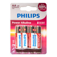 Philips Power Alkaline Pilas Alcalinas AA LR6P4B/05 1.5V en Pack de 4 Unidades - details 0