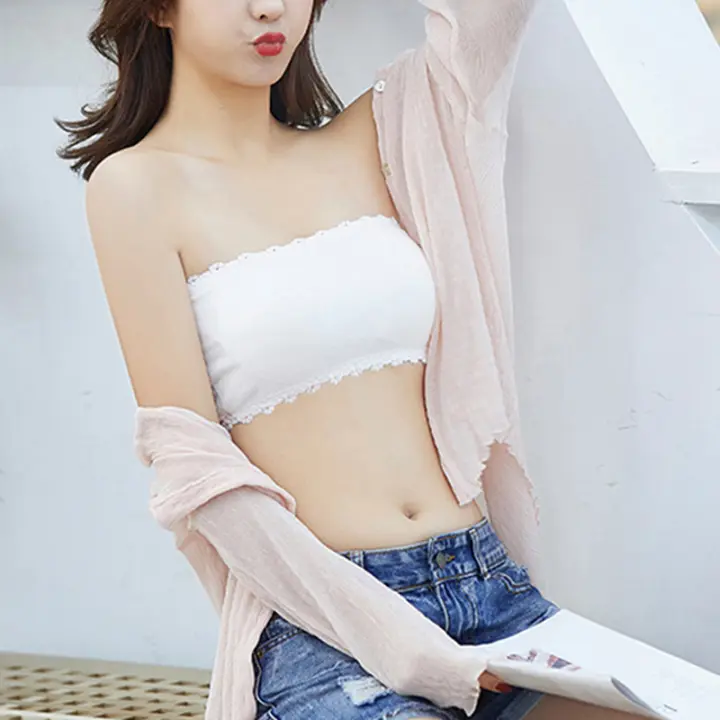 Sujetador Bandeau, Sujetador acolchado sin tirantes, Top de tubo Bandeau - 1