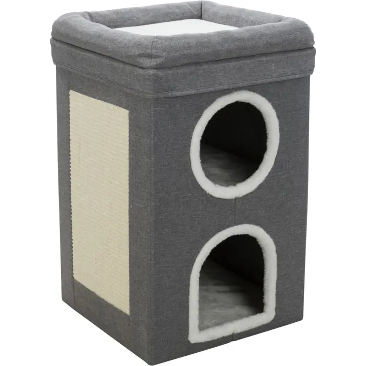 Trixie Rascador Torre Saul Gris para Gatos con Cueva y Plataformas Acolchadas - 1