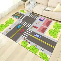 Carpetas De Tráfico Modernas Para Sala De Estar Alfombra De Piso Para Juego De Niños Alfombra De Zona Para Dormitorio Y Sofá Al Lado Alfombra De Puerta Decorativa De Polyester 100% - details 5