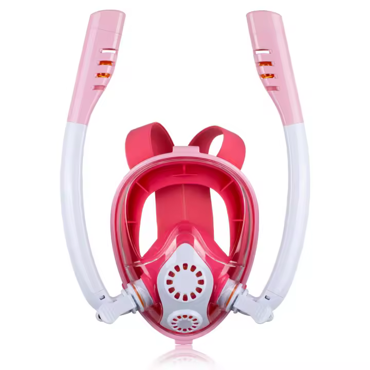 Zenyth Máscara de Natation para niños, silicona antivaho, aprobada por la FDA y La CE, Máscara de Buceo para niños, Doble de silicona tube with Montura para Cámara, de 180 Grados, de Cara complete, Seca Y a prueba de fugas. - 1
