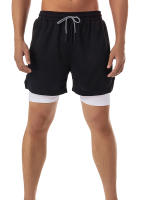 Shorts De Compresión Para Hombre 2-en-1 Shorts De Playa Con Capa Doble Fitness Y Correr Secado Rápido Pantalones Deportivos Estampados Verano - details 1