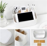 Organizador de escritorio, 5 compartimientos, Organizador de Oficina de Bambú, Caja de almacenamiento multifuncional, Organizador de escritorio, para smartphones, bolígrafos, Cosméticos, - details 6