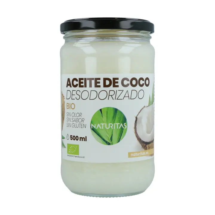 Aceite de Coco Desodorizado bio 500 ml NATURITAS  Sin Gluten  Sin olor  Ideal para todo tipo de uso - 1