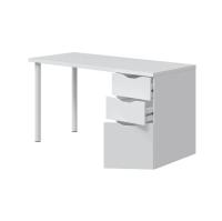 Meimon ATHENA Mesa despacho reversible 138x60 cm con buc integrado de 2 cajones y 1 puerta, tablero melaminizado E1, patas metálicas lacadas en blanco, guías metálicas, bisagras metálicas, cantos PVC, capacidad total 25 Kg, color Blanco Artik - details 1