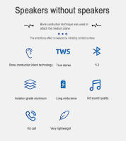 Altavoz Inalámbrico De Conducción Ósea Con Montura En Succión TWS Sonido Hi-fi Bajos Mejorados Bucle Wearable Características De Resonancia Audio Dinámico - details 0