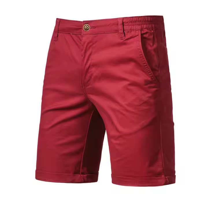 Verano nuevos pantalones cortos casuales de algodón para hombres europeos y americanos rectos ajustados pantalones de cinco cuartos ropa de hombre de color sólido de gran tamaño - 1
