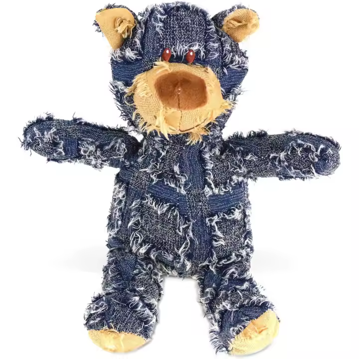 Osito de peluche para perros, juguete de peluche que chirría, juguete de peluche para perros cachorros y perros pequeños (azul) - 1