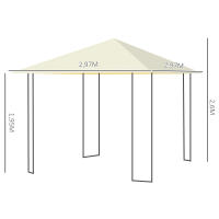 Outsunny Carpa 2,97x2,97x2,6m Cenador Jardin Marco de Acero y 4 Paraviento lateral Color Crema - details 2
